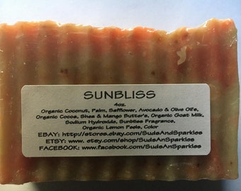 Sunbliss - Rustic Suds Natural - Organic Goat Milk Triple Butter Soap Bar - 4oz. Each