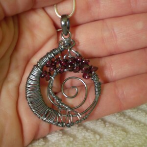 Garnet (Natural) Oxidized 925 Sterling Silver Pendant