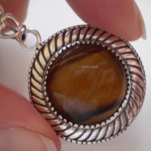 Tigers Eye (Natural) 925 Sterling Silver Pendant
