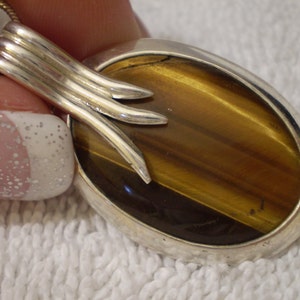Tigers Eye (Natural) 925 Sterling Silver Pendant