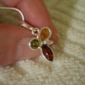 Multi Color Baltic Amber (Natural) 925 Sterling Silver Pendant