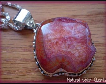 Natural Solar Quartz 925 Sterling Silver Pendant