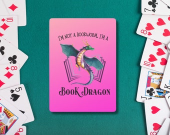 Book Dragon Playing Cards, Gift for Bookworm, Book Lover Gift, Book Club Gifts, Gift for Author or Writer