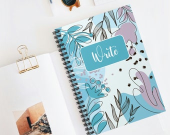 Floral Spiral Notebook for Writers and Authors, Writing Journal, Gift for Writer, Ruled Line Journal, Gift for Author, Journal, Notebook