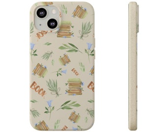 Bookish Eco Friendly Biodegradable Phone Case for iPhone and Samsung Galaxy Smartphones, Sustainable Phone Cases, Bookish Phone Case