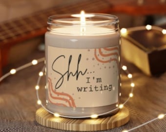 Scented Soy Candle for Writers and Authors,  9oz Scented Candle, Gift for Writer,  Gift for Author, Gift for Journalist, Writing Candle