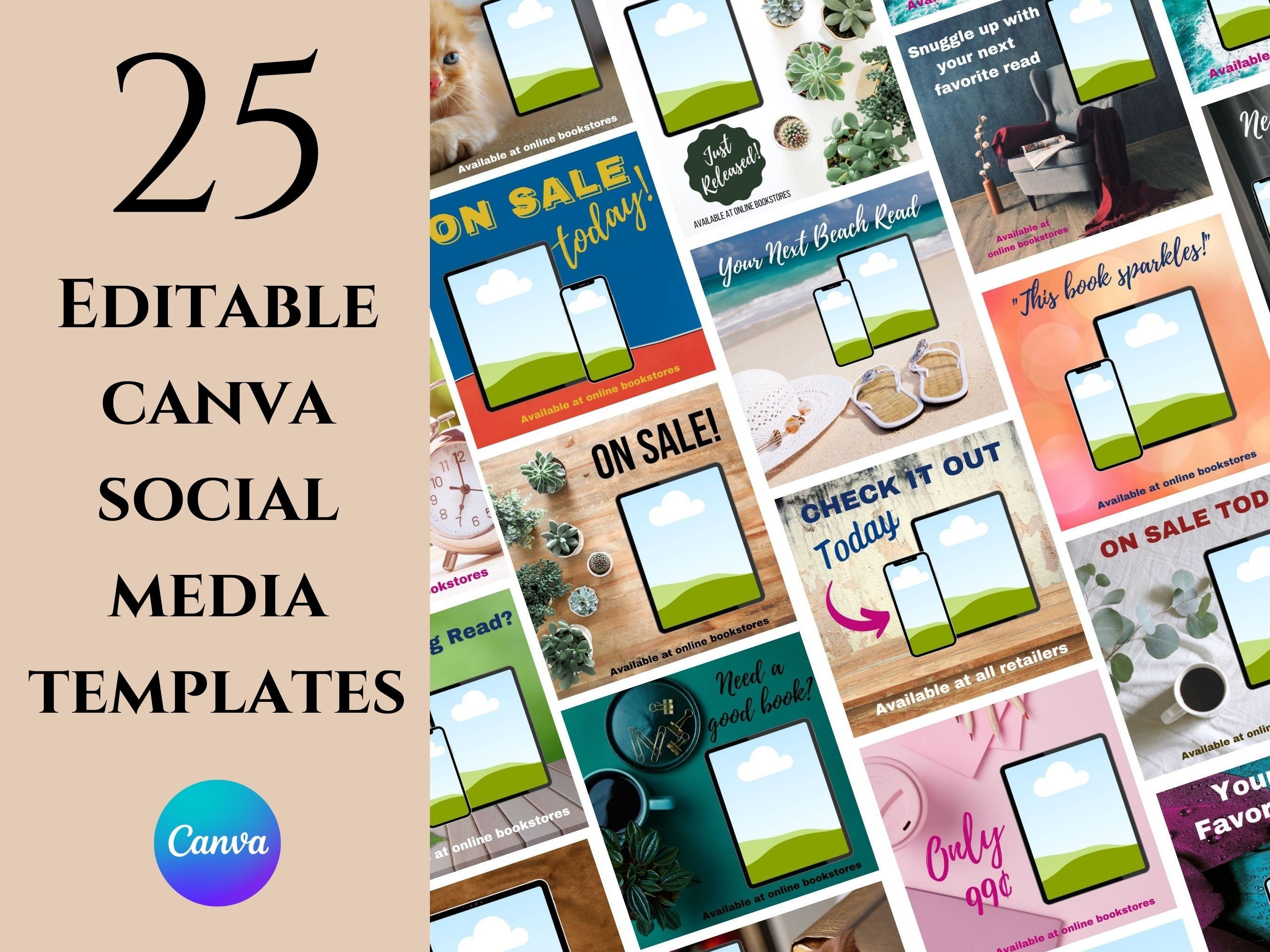 25 Canva Book Mock Up Templates For Authors Blogger Writer Etsy