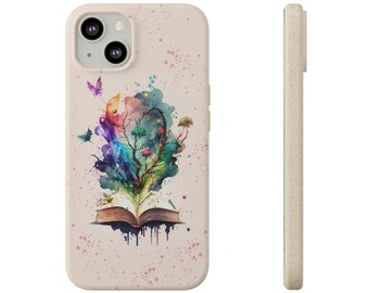 Bookish Eco Friendly Biodegradable Phone Case for iPhone and SamSung Galaxy Smartphones, Sustainable Phone Cases, Bookish Phone Case