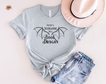 Book Dragon Shirt, Gift for Reader, Librarian Gift, Book Lover Shirt, Books Shirt, Bookish Shirt, Gift for Teacher, Bookworm Shirt