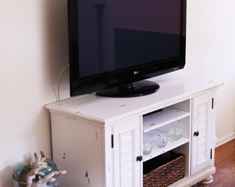 SOLD -Custom Beach House Chic and Rustic Tv Stand available