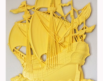 Yellow Sail Away With Me Ship Wall Decor