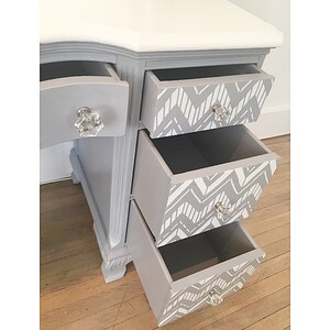 SOLD Order Custom Chic and Playful Grey Desk image 4