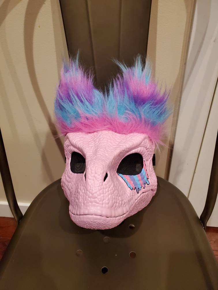 Corresponding Archeology toothache Dino Raptor Mask Furry Dino Rainbow Drip Customizable Dino - Etsy