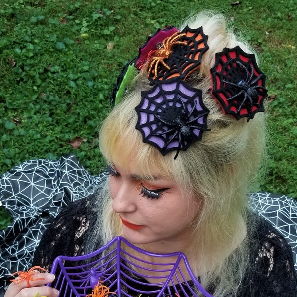 Spooky Spiderweb Hair Accessory - Purple Tree and Martinique Variants