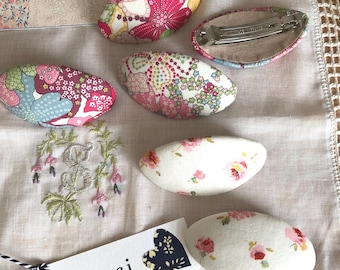 Liberty London Mauvy print French Barrette Oval Hair Clip