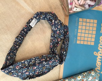 Handmade Floral Cotton Bandeau Headband - Paris Design