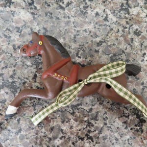 Vintage Toy Horse Metal Painted Repurpose Equestrian Decor