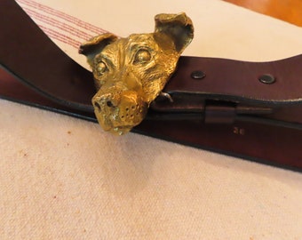 Christopher Ross 1976 Cat Buckle Leather Belt