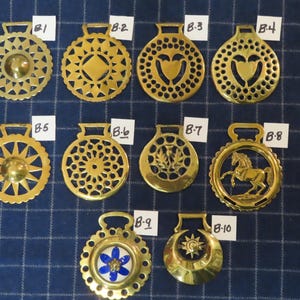 Antique and Vintage English Horse Brass Medallion Brass Harness Ornament Bridle Ornament