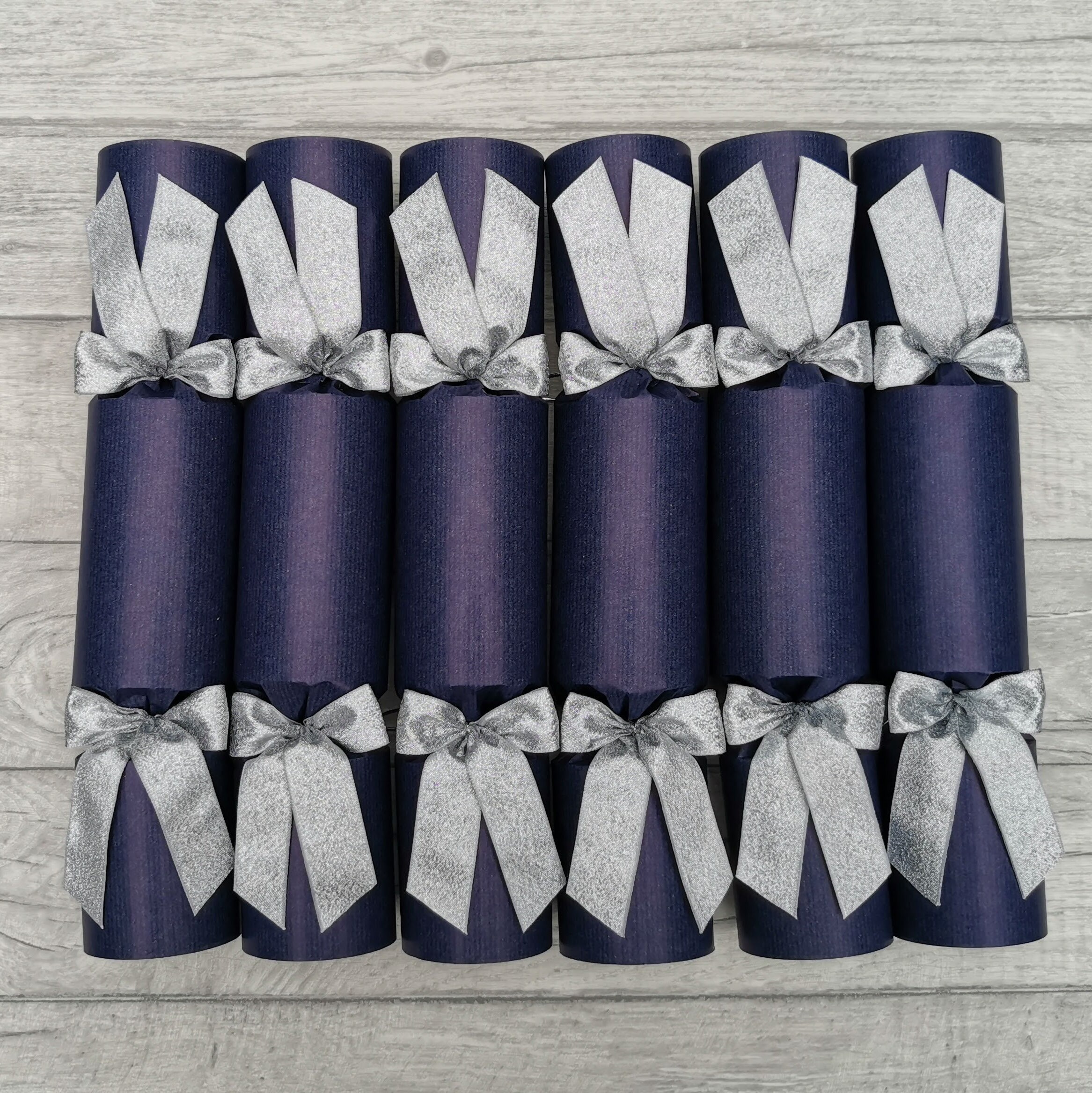 Luxury Navy Blue Handmade Christmas Crackers with a Silver Etsy