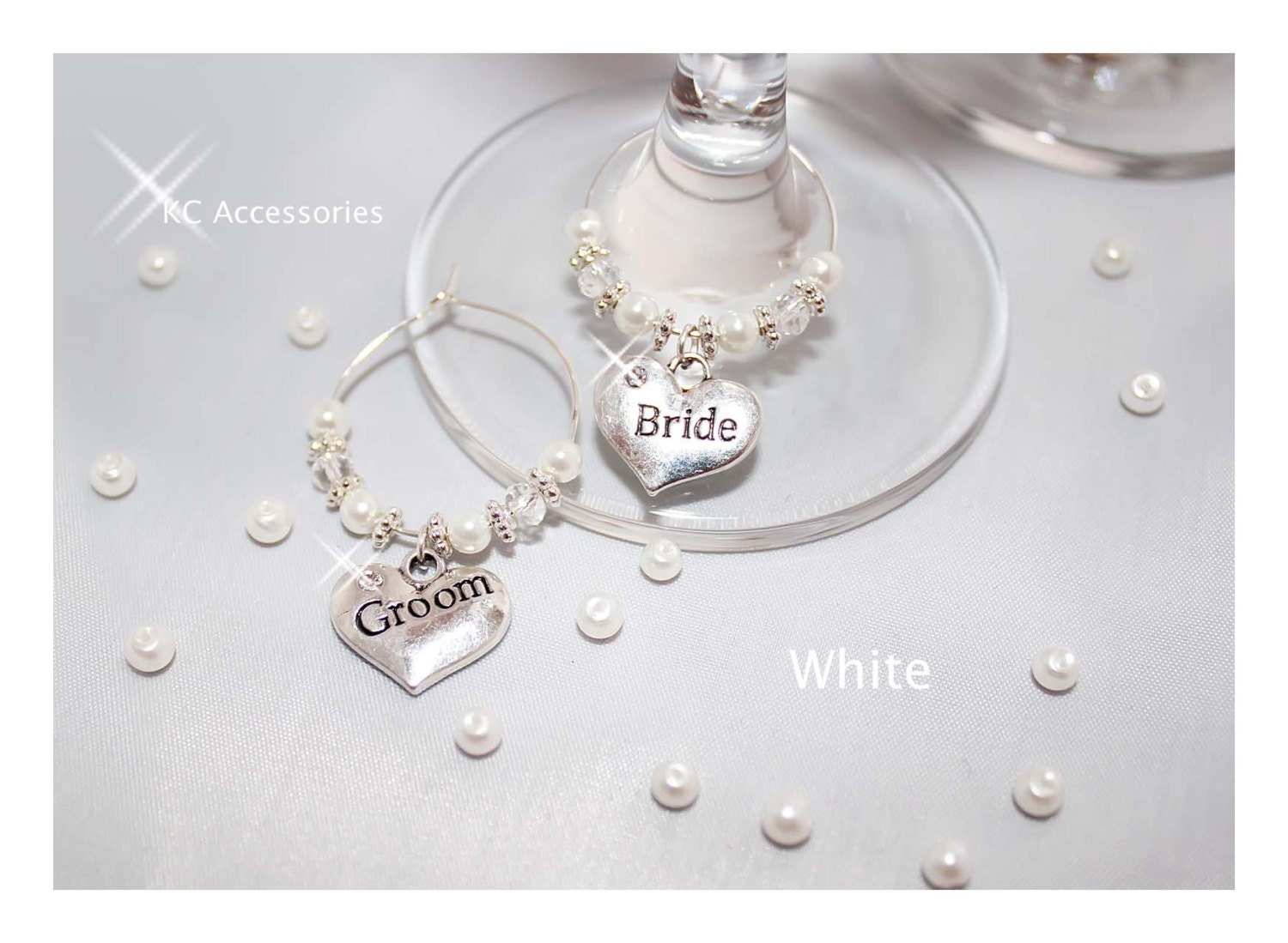 Top Table Wedding Wine Glass Charms 30 Colours Available Etsy