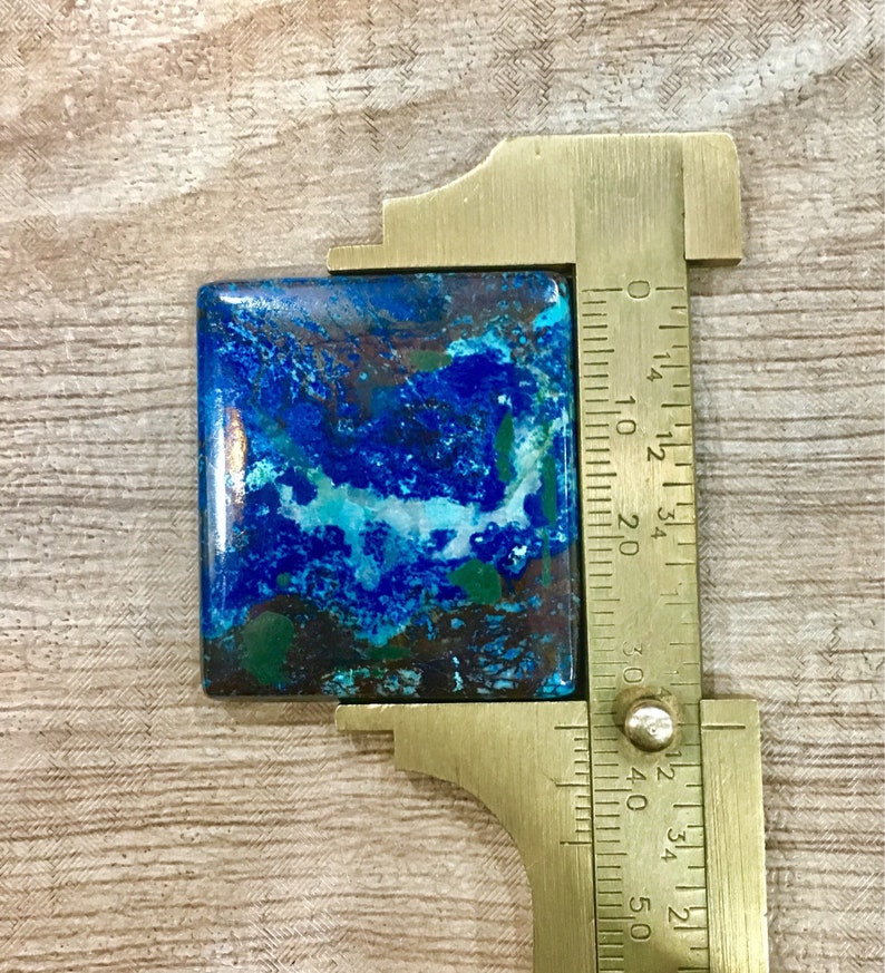 Square shape beautiful azurite cabochon natural blue azurite loosegemstone