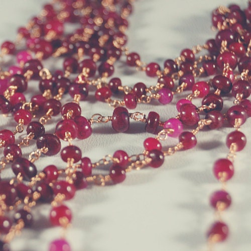 Collier Fait Main Avec Pierre Rubellite Rose Et Cristal - Longueur 18 Pouces, Plaqué Argent, Style Marquise