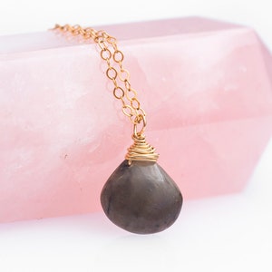Gold Filled Layering Necklace, Minimal Stone Pendant, Teardrop Pendant, Dainty Gold Necklace, Boho Crystal Necklace, Layered Necklace