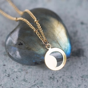 Gold Moon Necklace, 14k Gold Fill Moon, Crescent Moon Necklace, Dainty Moon, Moon Phase Necklace, Moon Choker, Moon Layering Necklace