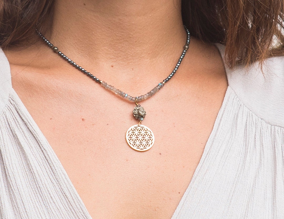 Natural Life Enamel Beaded Choker