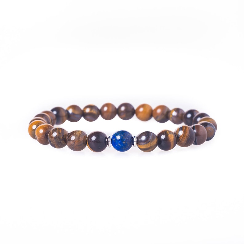 Olivenorma Lapis Lazuli Tiger Eye Evil Eye Beaded Bracelet