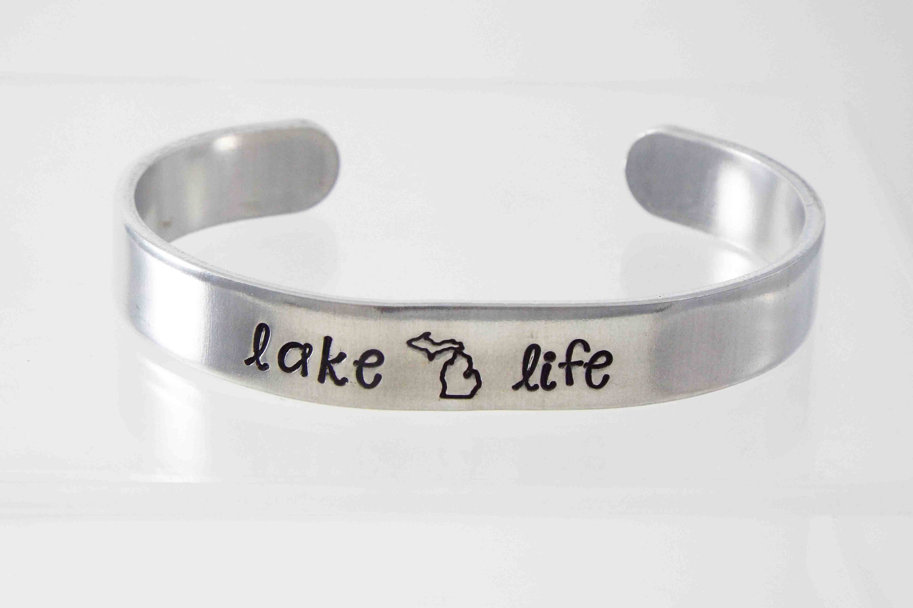 Lake Life Cuff Bracelet Lake Bracelet Michigan Bracelet Etsy