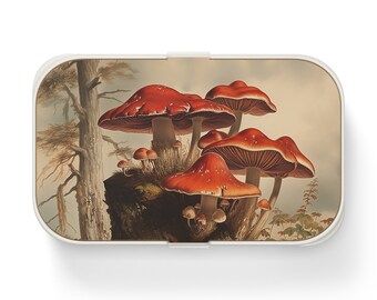 Mushroom Bento Box, Bento Box, Bento Lunch Box, Mushroom Lunch Box, Adult Bento Lunch Box, Mushroom Gift Idea, Boho Mushroom, Teacher Gift