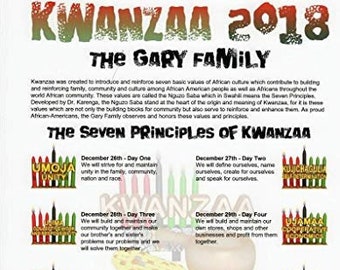 Kwanzaa Decoration Gifts Personalised Family Gift Principles Surname Name Artwork