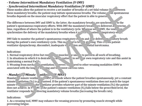 Ventilator Modes Chart