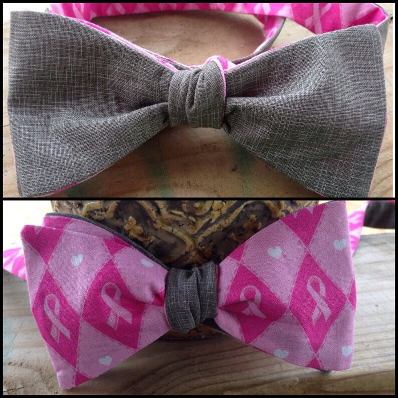 Think Pink Breast Cancer Bow Tie Etsy