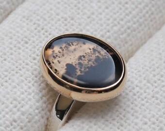 925 Sterling Silver Agate Ring Gift For HerWomen Natural Montana Agate Quality Diamond Shape Gemstone Ring