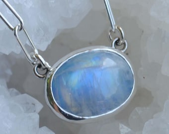 Sterling Silver Moonstone Pendant Necklace, Moonstone Necklace, Moonstone Jewelry