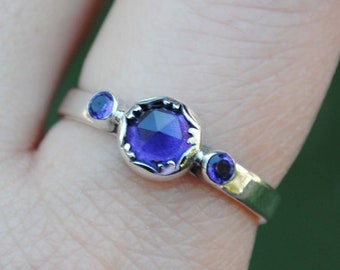 TAGLIA 9, Anello in argento sterling con ametista, Gioielli con ametista
