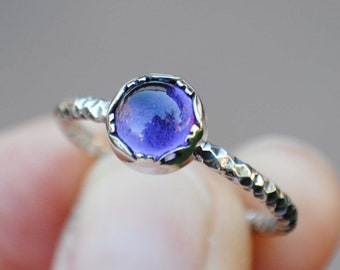 Size 6.75, Sterling Silver Amethyst Ring, Amethyst Jewelry, Amethyst Stacking Ring