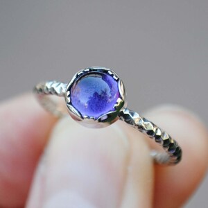 Size 6.75, Sterling Silver Amethyst Ring, Amethyst Jewelry, Amethyst Stacking Ring