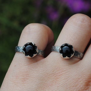 Sterling Silver Black Onyx Ring, Black Onyx Jewelry