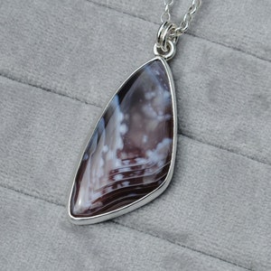 Freeform Botswana Agate Necklace - Sterling Silver Botswana Agate Jewelry