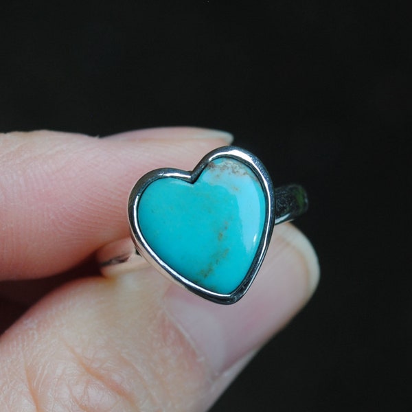 Turquoise Heart Ring Etsy