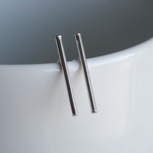 Sterling Silver Bar Stud Earrings, Sterling Silver Bar Post Earrings, Bar Studs, Bar Earrings