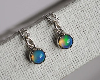 Ethiopian Opal Necklace Sterling Silver, Ethiopian Opal Jewelry