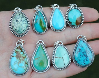 Turquoise Necklace, Silver Turquoise Necklace, Turquoise Jewelry, Sterling Silver Turquoise Necklace, Turquoise Necklace Silver
