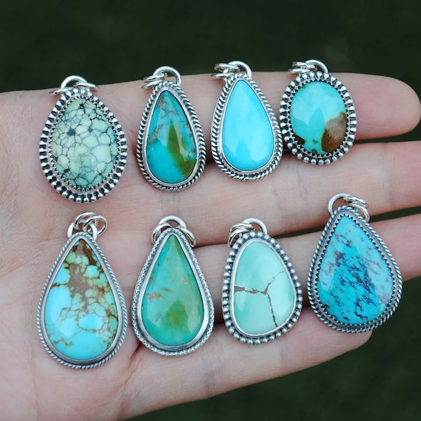 Colar de turquesa, Colar de turquesa em prata, Joias de turquesa, Colar de turquesa em prata de lei, Colar de turquesa em prata