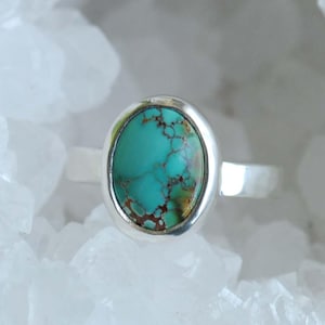 Royston Turquoise Ring, Sterling Silver Turquoise Jewelry, SIZE 6.5, 6.75, 7, 7.25, 7.5