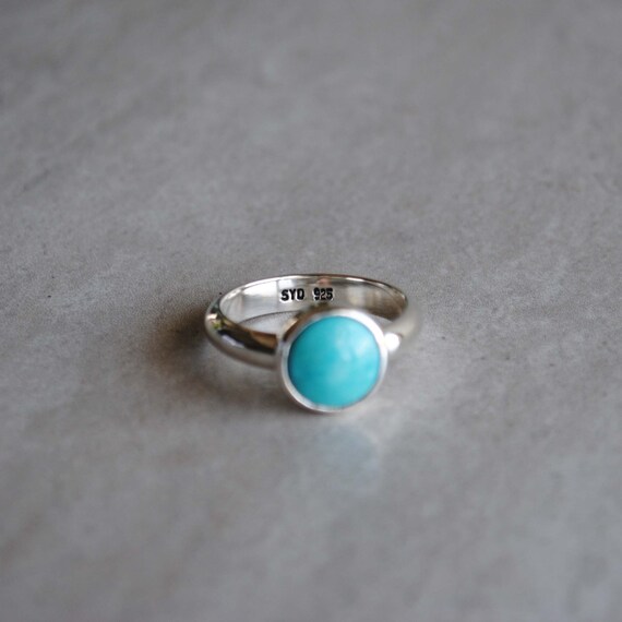 Size 9 5 Kingman Turquoise Ring Sterling Silver Turquoise Jewelry